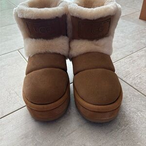 UGG Tan Sheepskin Ankle Boots